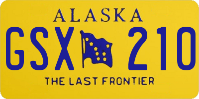 AK license plate GSX210