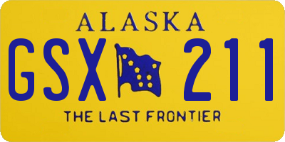 AK license plate GSX211