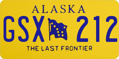 AK license plate GSX212