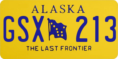 AK license plate GSX213