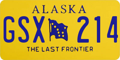 AK license plate GSX214