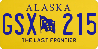 AK license plate GSX215