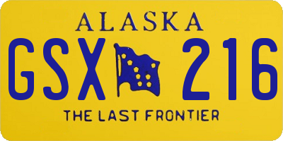 AK license plate GSX216