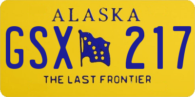 AK license plate GSX217