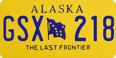 AK license plate GSX218