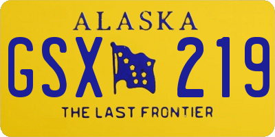 AK license plate GSX219