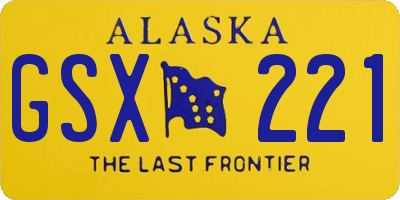 AK license plate GSX221