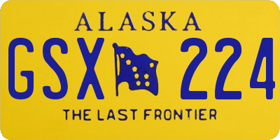 AK license plate GSX224