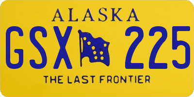 AK license plate GSX225