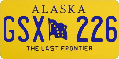 AK license plate GSX226