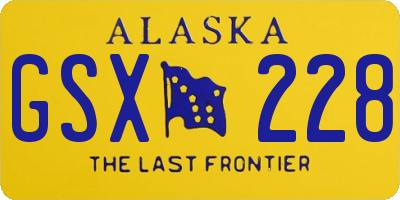 AK license plate GSX228