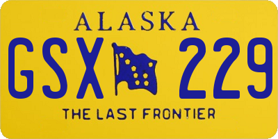 AK license plate GSX229