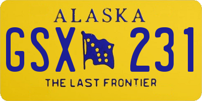 AK license plate GSX231