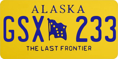 AK license plate GSX233