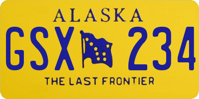 AK license plate GSX234