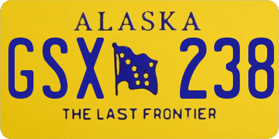 AK license plate GSX238