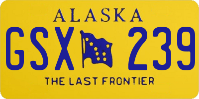 AK license plate GSX239