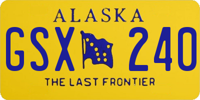 AK license plate GSX240