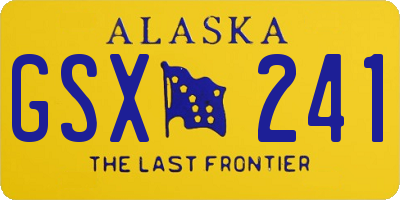 AK license plate GSX241