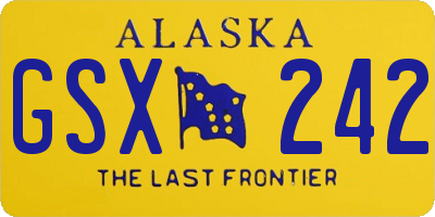 AK license plate GSX242