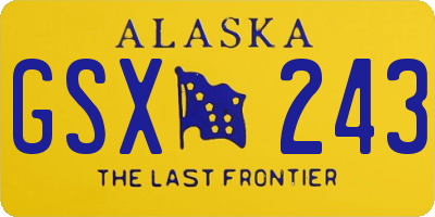 AK license plate GSX243