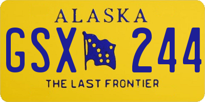 AK license plate GSX244