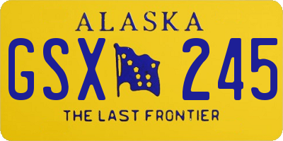 AK license plate GSX245