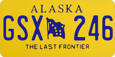 AK license plate GSX246