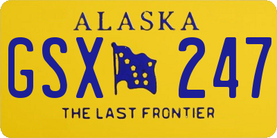 AK license plate GSX247