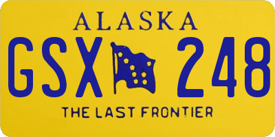 AK license plate GSX248