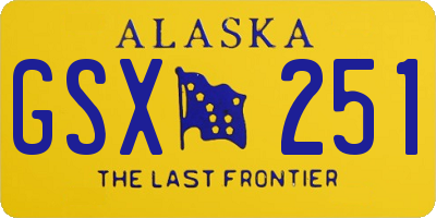 AK license plate GSX251