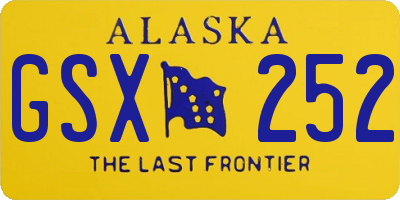 AK license plate GSX252