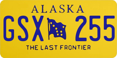 AK license plate GSX255