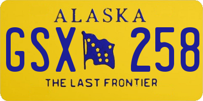 AK license plate GSX258