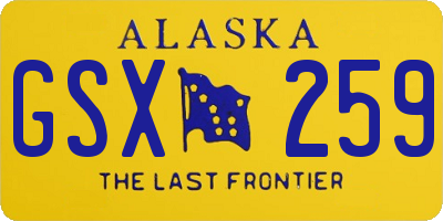 AK license plate GSX259