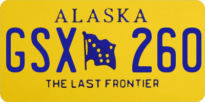 AK license plate GSX260