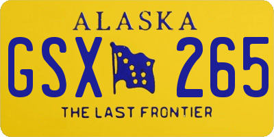 AK license plate GSX265