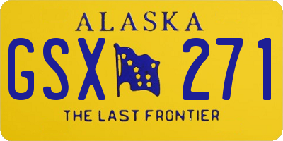 AK license plate GSX271