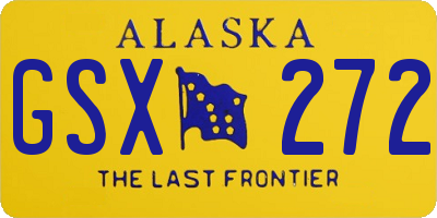 AK license plate GSX272