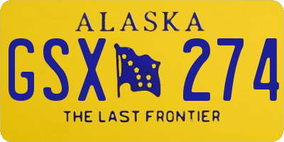 AK license plate GSX274