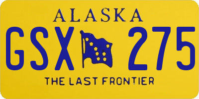 AK license plate GSX275