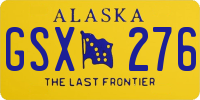 AK license plate GSX276