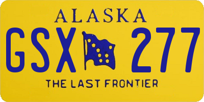 AK license plate GSX277