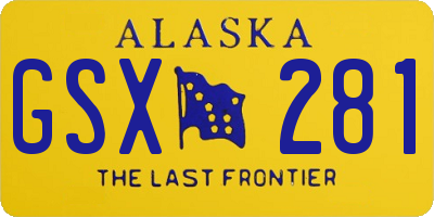 AK license plate GSX281