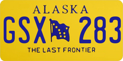 AK license plate GSX283