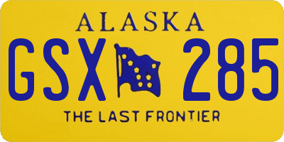 AK license plate GSX285