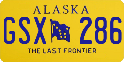 AK license plate GSX286