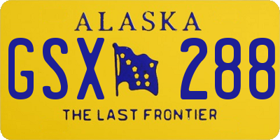 AK license plate GSX288