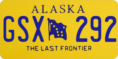 AK license plate GSX292