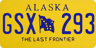 AK license plate GSX293